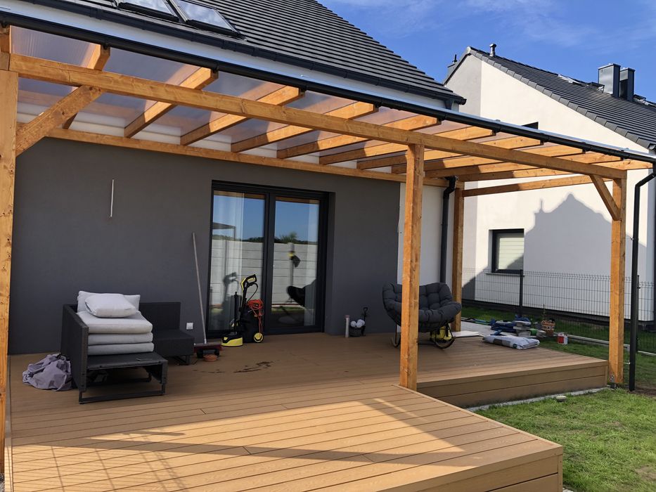 Tarasy, zadaszenia , wiaty , pergole, domki .