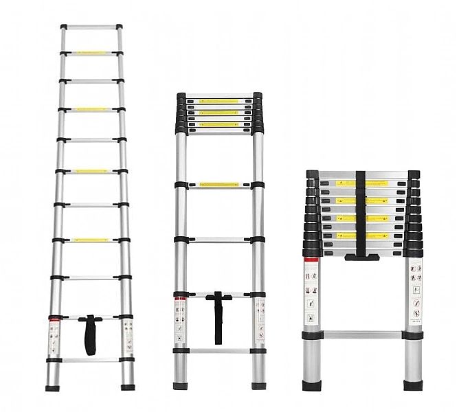 Drabina Teleskopowa Rozsuwana Aluminiowa 10 Stopni 3,2M Max 150Kg Kd40