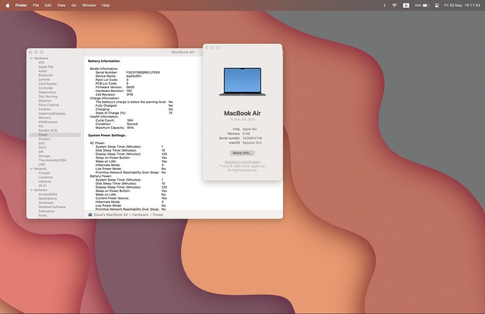 [від власника] MacBook Air M2 15.3”, 8/256, Midnight