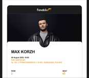 Bilet na Max Korzh