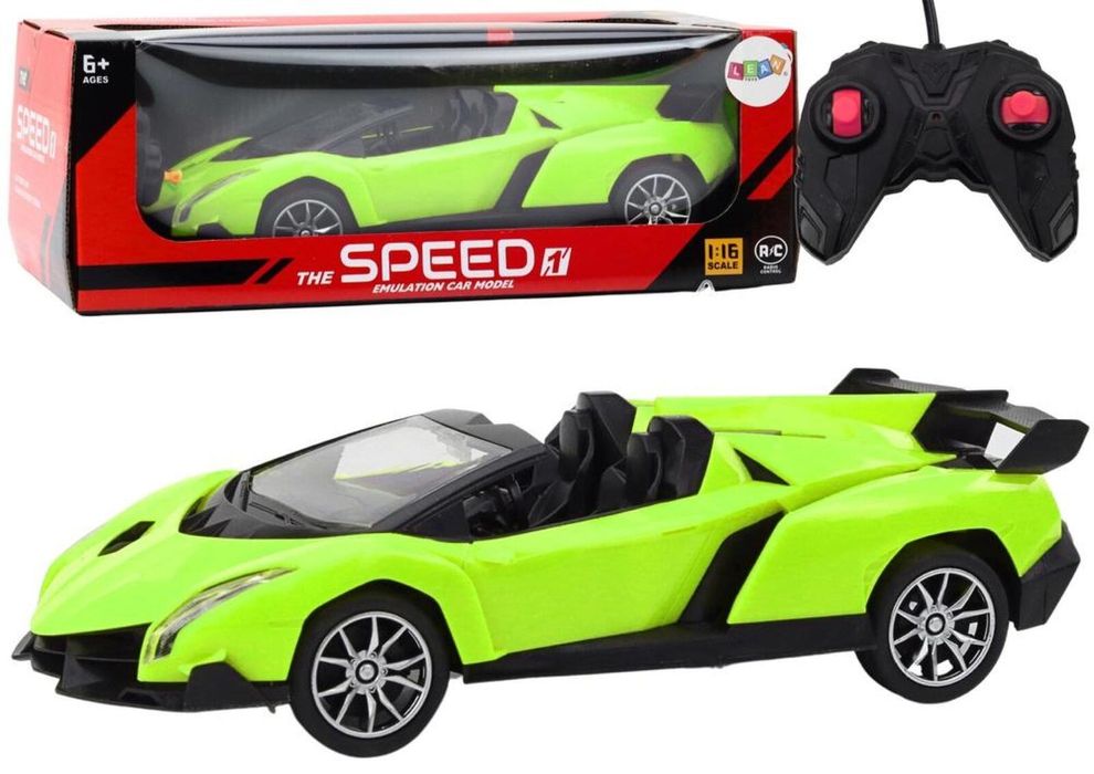 Auto sportowe RC 1:18 zielone pudełko,284x151 mm