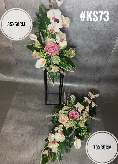 Komplet nagrobny kwiaty na cmentarz na plyte i do wazonu