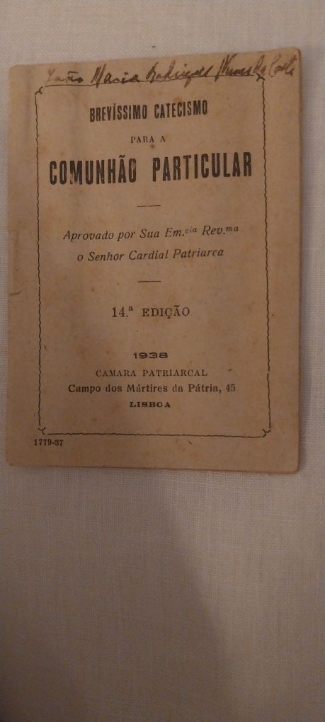 Catecismo para a comunhão particular 1938