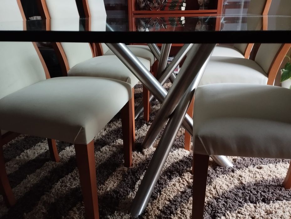 Conjunto de Mesa de Jantar com 6 Cadeiras