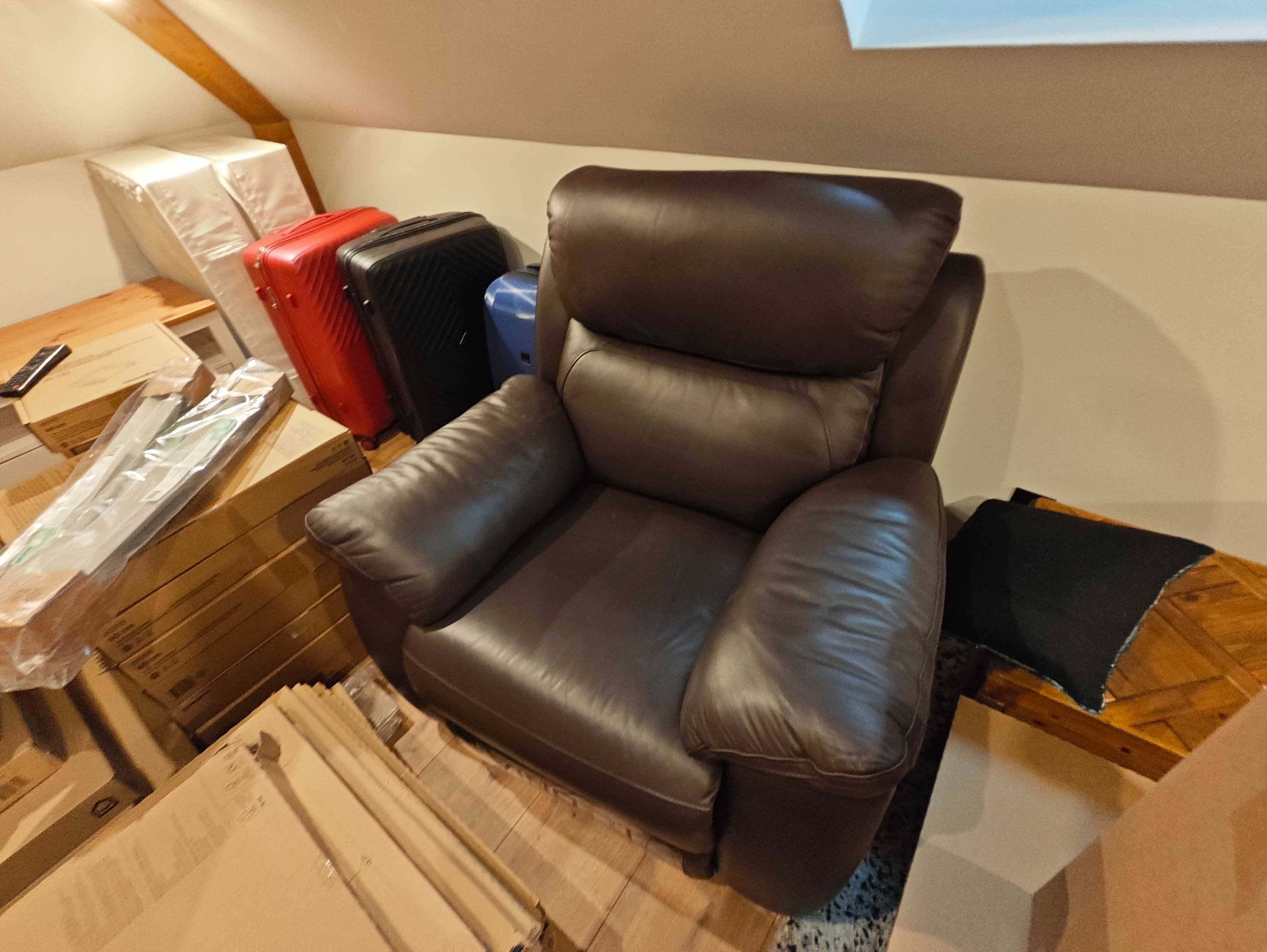 Komplet mebli kanapa Vinotti Sofa 3-os 2 fotele Relax Skóra