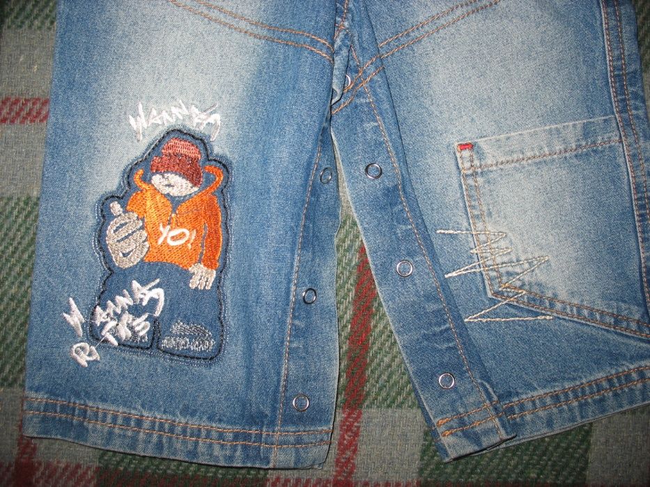 Полукомбинезон (джинс и котон), Кофта для мальчика 1 -1,5 года.