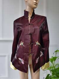 Kimono burgundowe hafty motyle r. 42