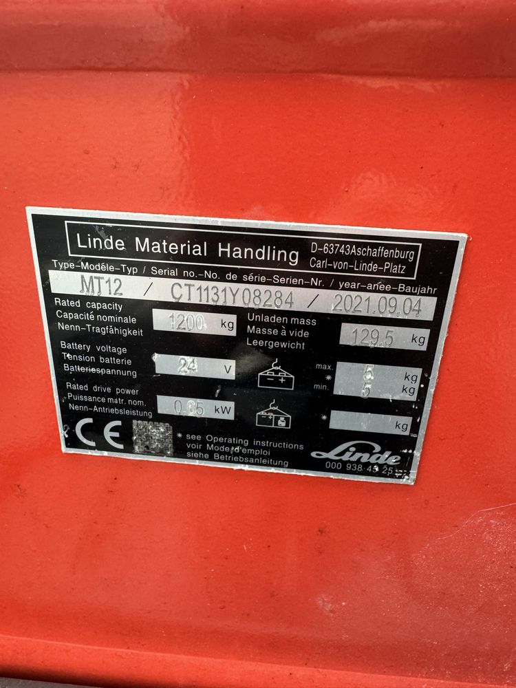 Wózek paletowy elektryczny Linde MT12 części