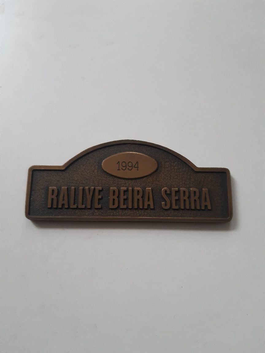 Chapa comemorativa em bronze rallye beira serra 1994