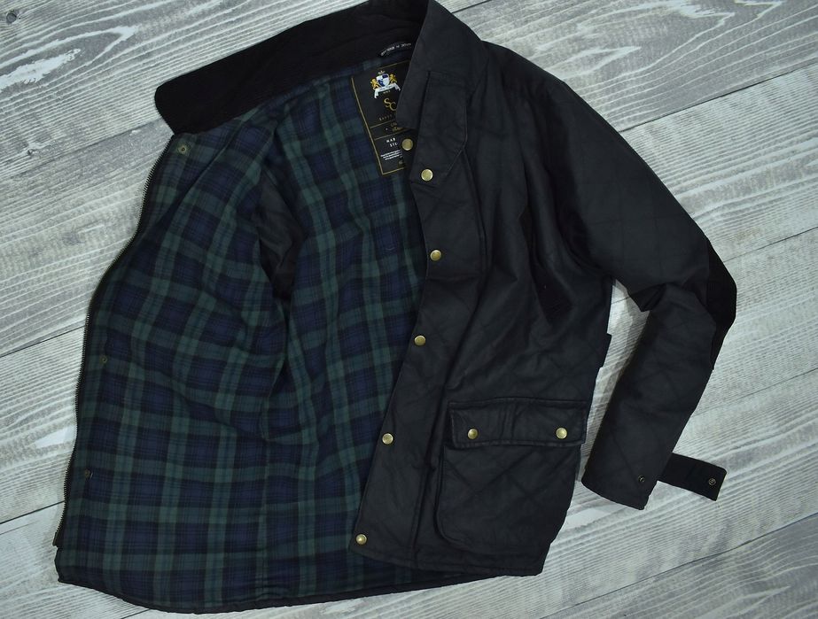 Savvy Citizen Ocieplana Pikowana Kurtka Z Woskowanej Bawełny Xl