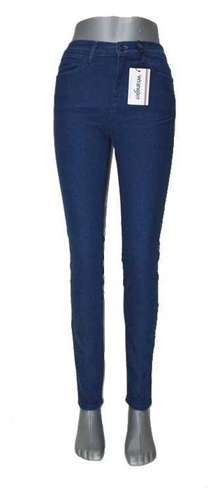 Jeansy rurki Wrangler High Skinny granatowe damskie wysoki stanW26/L32