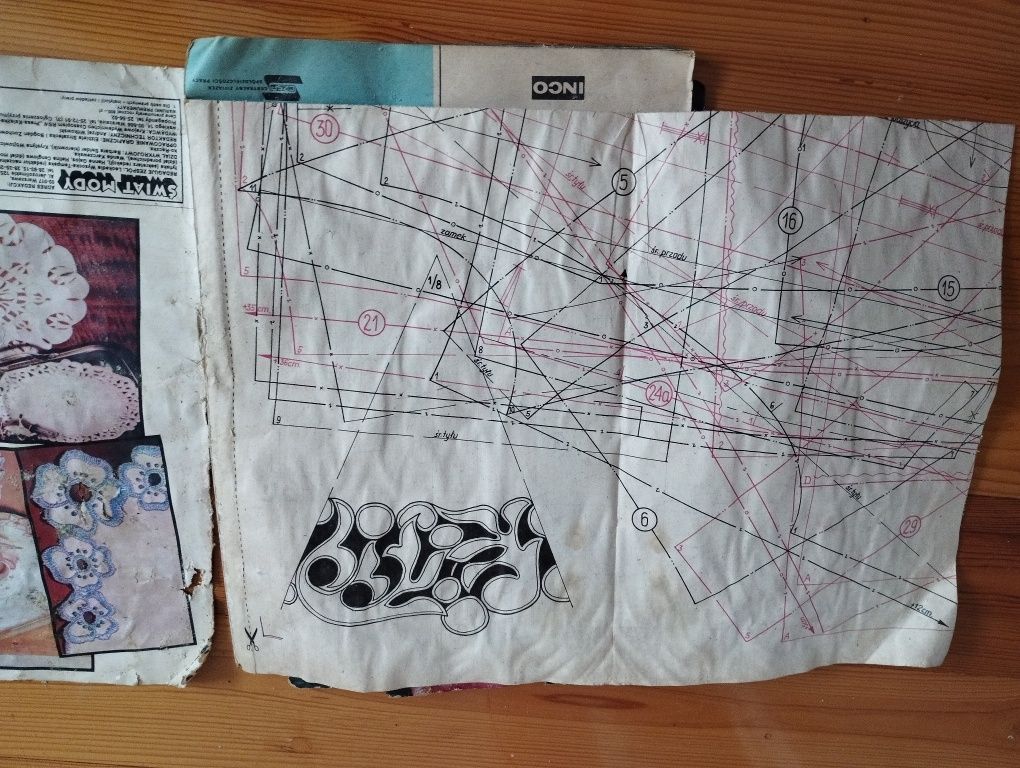 Czasopismo świat mody razem z wykrojami 1986 rok