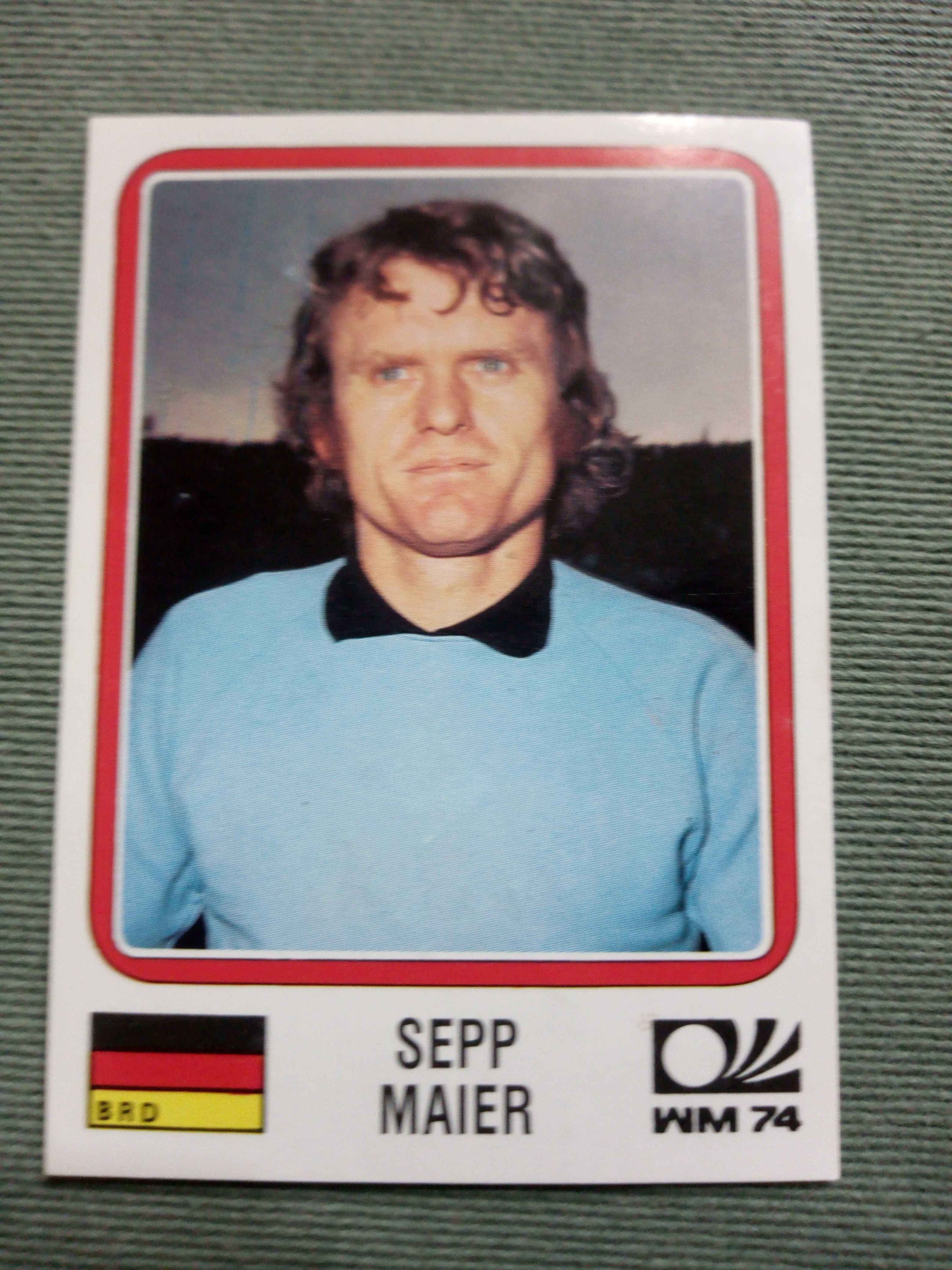Cromo Panini World Cup Story de Sepp Maier no Mundial 74 na Alemanha