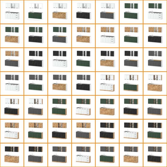 Kuchnia Nowoczesna Rest 2.0m Zestaw Kuchenny Modułowy Z Blatem Pojemny