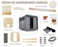 Sauna kwadratowa ogrodowa do złożenia samodzielnego montażu drewno