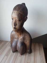 Rzeźba nr. 2 afrykańska głowa z drewna hebanowego