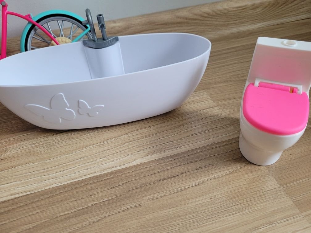 Barbie akcesoria wanna piłkarzyki rower łóżeczko