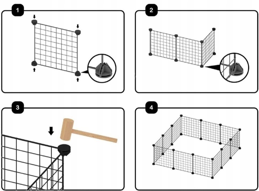 Klatka Dla Psa Kota Królika itp.Wybieg Dla Gryzoni Metalowa Zagroda O