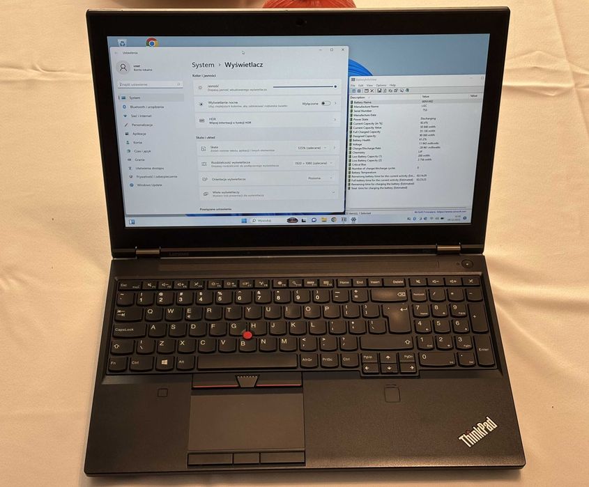 Laptop Lenovo P50 – 15,6" / i7 / 16 GB RAM / 512 GB SSD / Windows 11