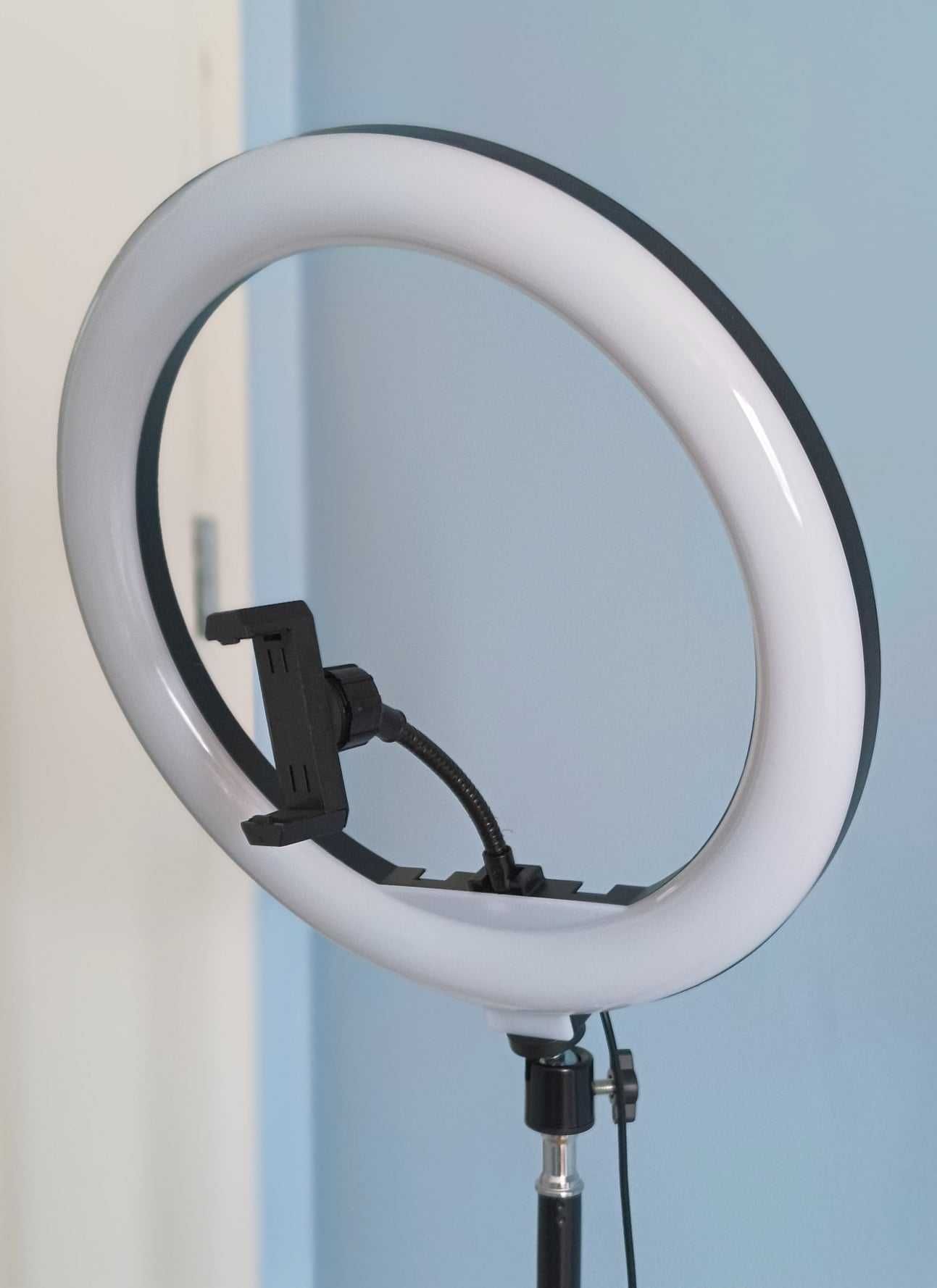Pierścieniowa lampa LED Premium 30cm, xxl, statyw tripod, do rzęs,
