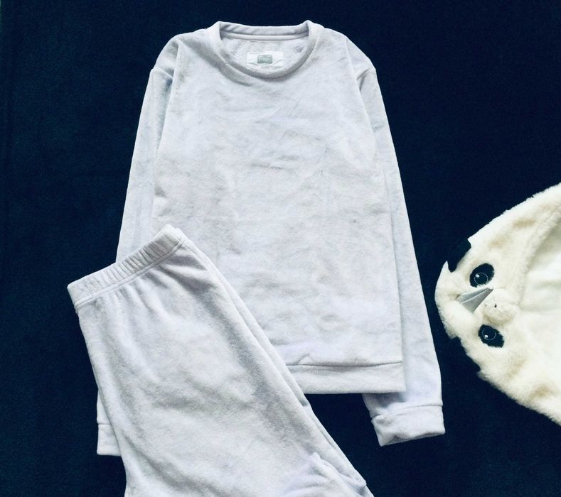 11-12 років, 152 зріст F&F велюрова лавандова та пудрова піжама