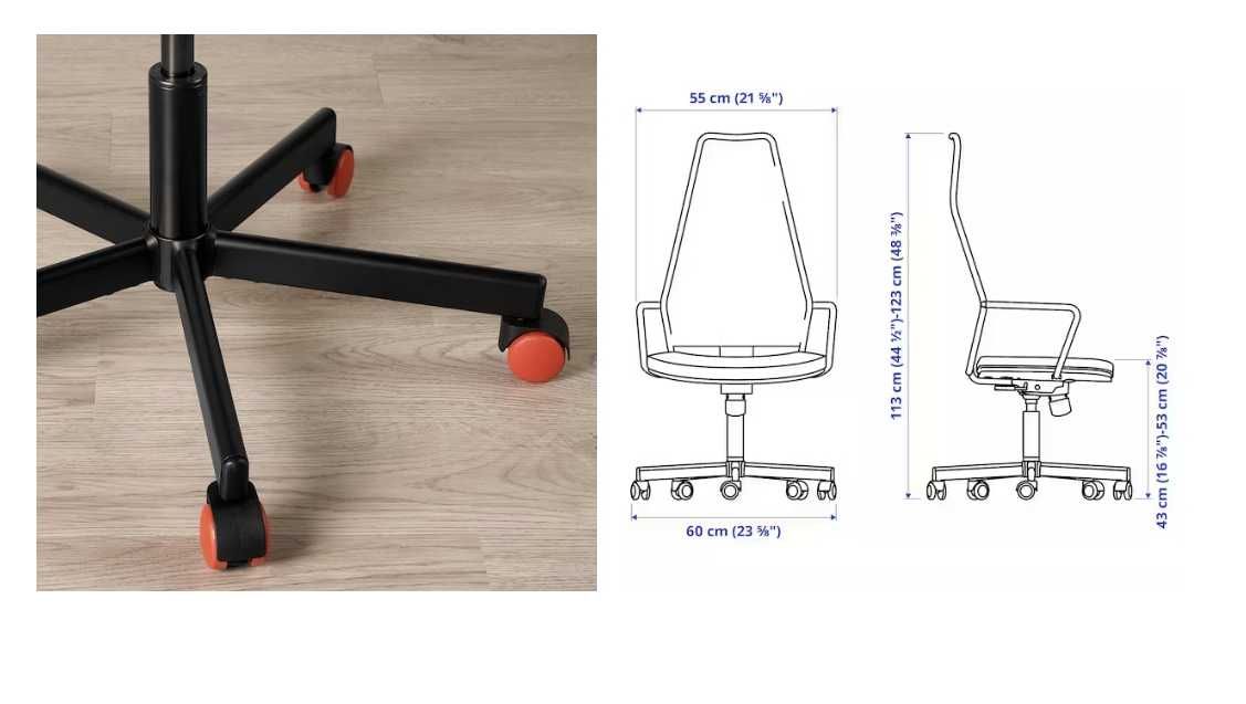 Krzesło biurowe / Gamingowe / Obrotowe Huvudspelare IKEA / Używane