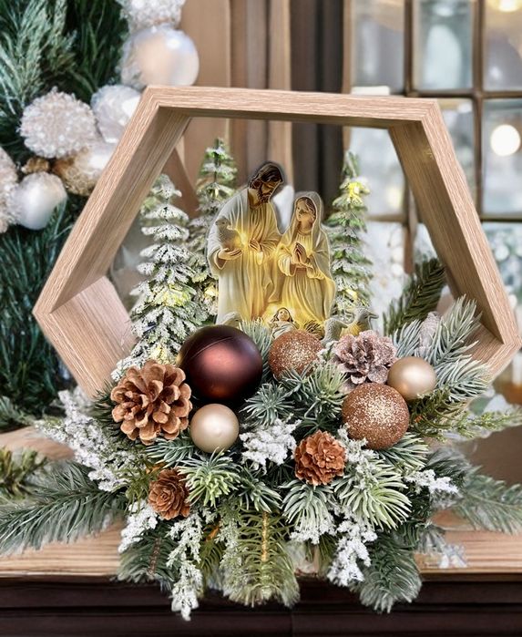 Szopka świąteczna z oświetleniem