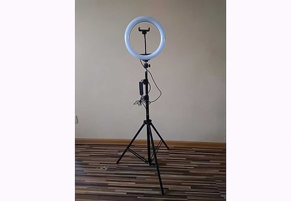 Кольцевая лампа 31см LED со штативом 200см для съемки цветная rgb LED