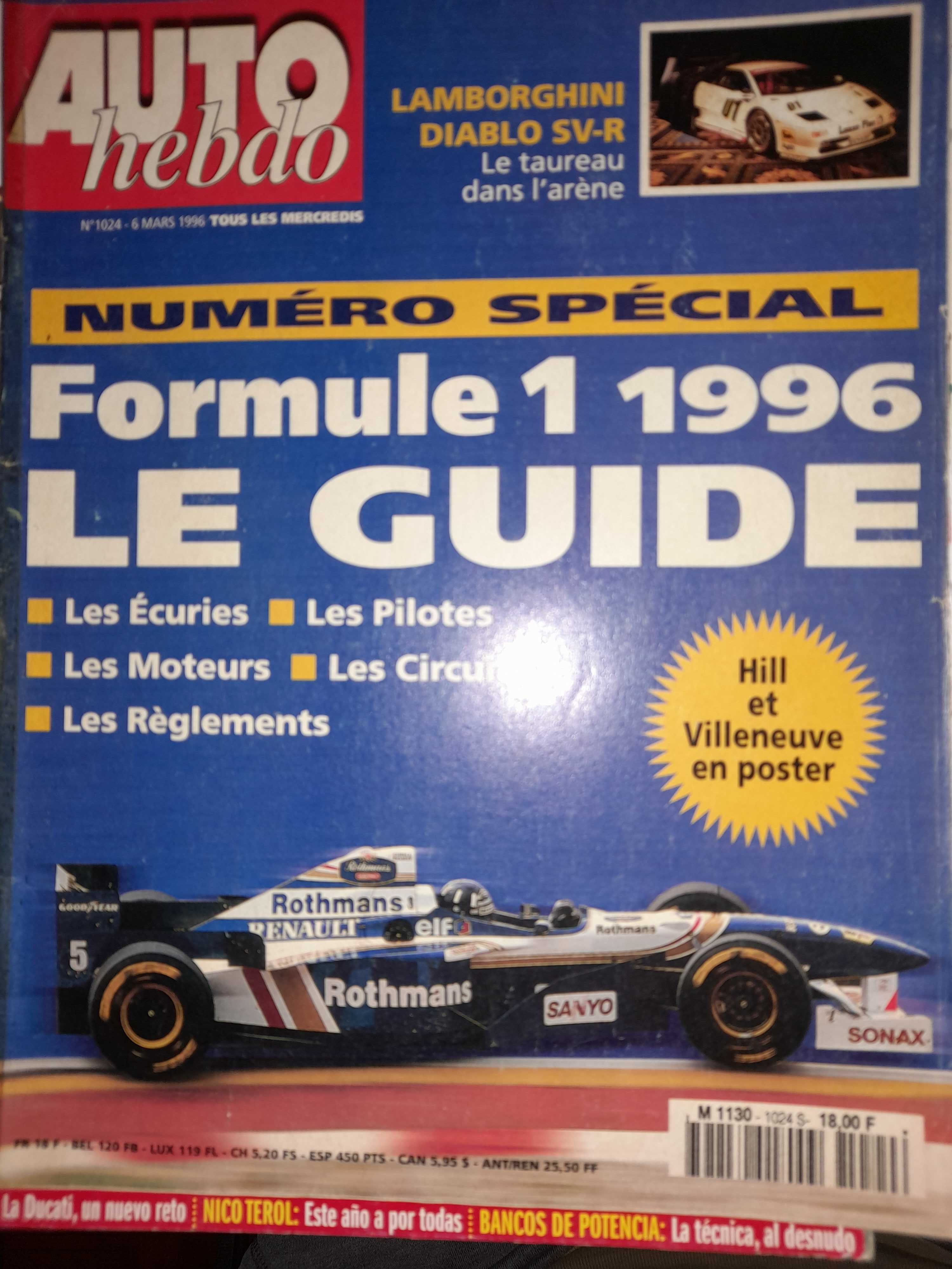 Revista F1 1996 c/autógrafos VILLENEUVE-HAKKINEN-COULTHARD-LAMY etc.