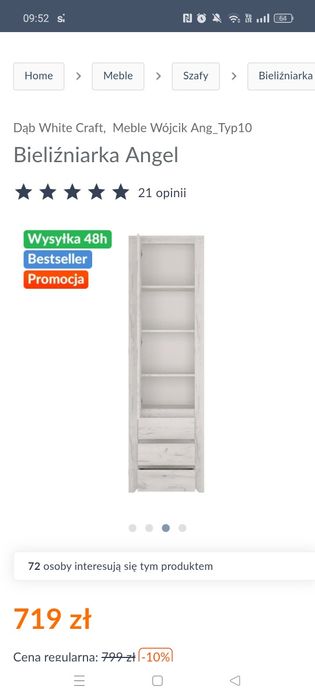 Bieliźniarka regał szafa Angel Agata meble