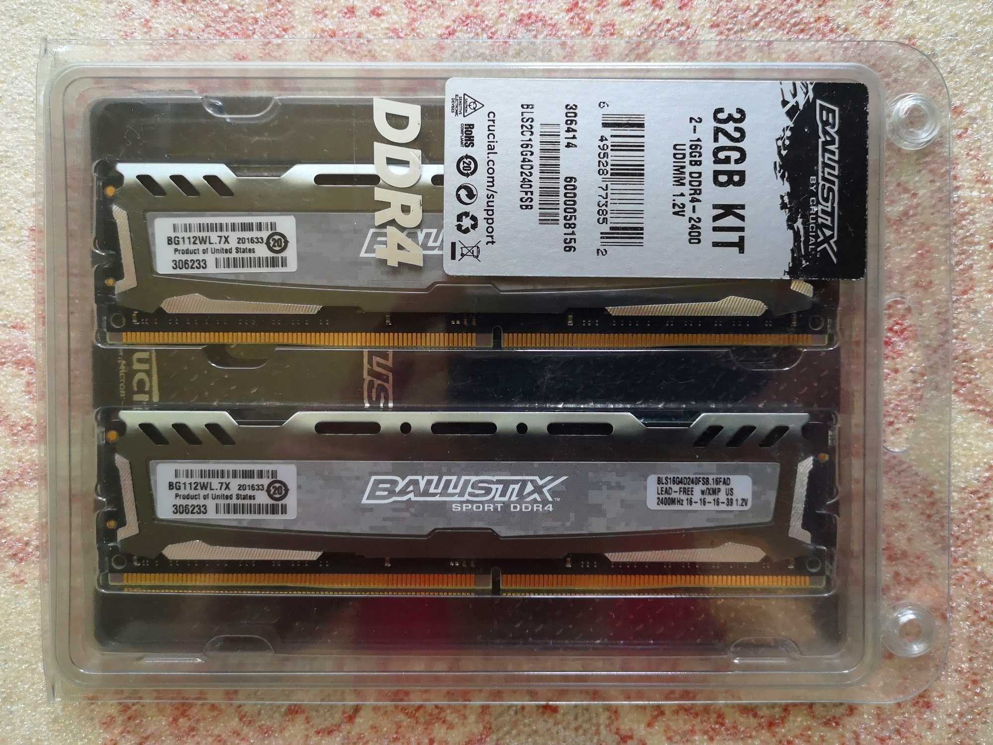 Оперативна пам'ять  DDR4  Crucial  32Gb  2x16Gb