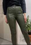 Spodnie Ala skór rozm S 36 Reserved khaki skórzane woskowane legginsy