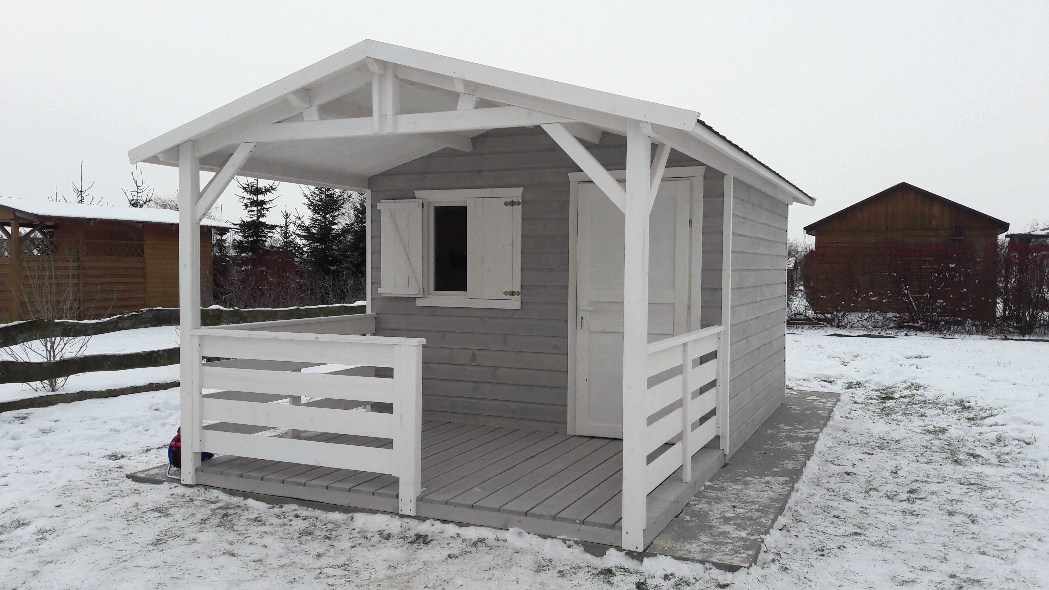 Drewniany domek ogrodowy letniskowy na działkę altana 3,8x5 z montażem