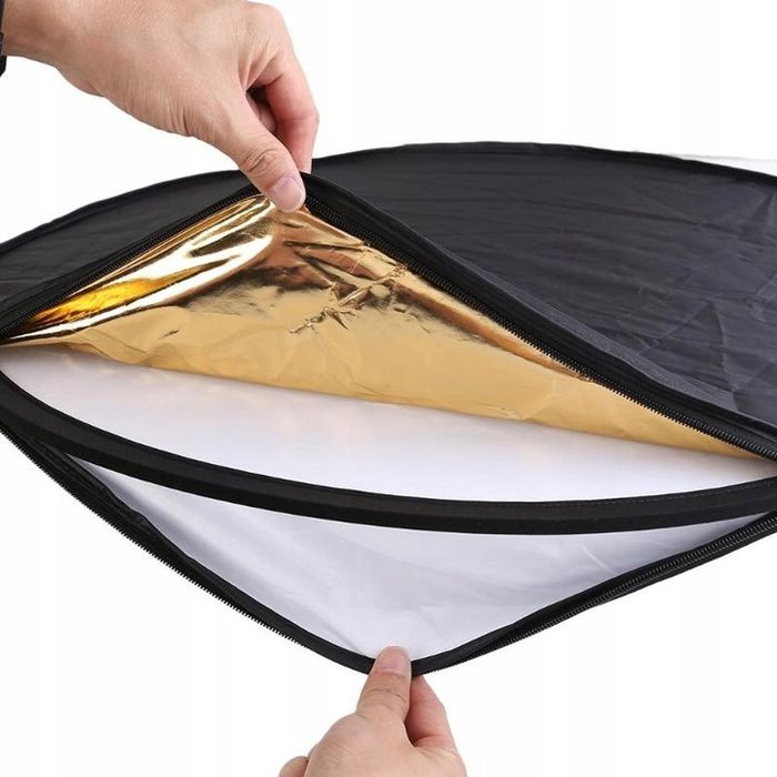 Blenda Fotograficzna Złota Srebrna Składana 60 Cm 5W1 Okrągła Do Zdjęć