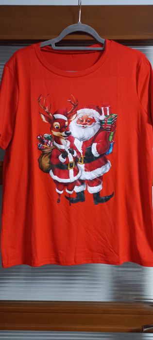 T shirt damski z motywem mikołaja r.L Nowa