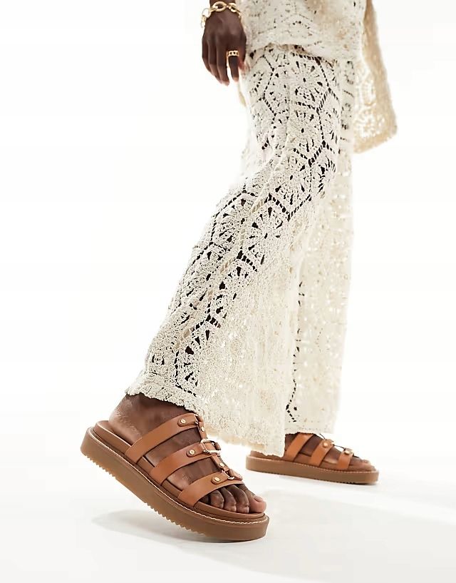 Aldo 37 Brązowe Stylowe Klapki Mariesoleil R12409