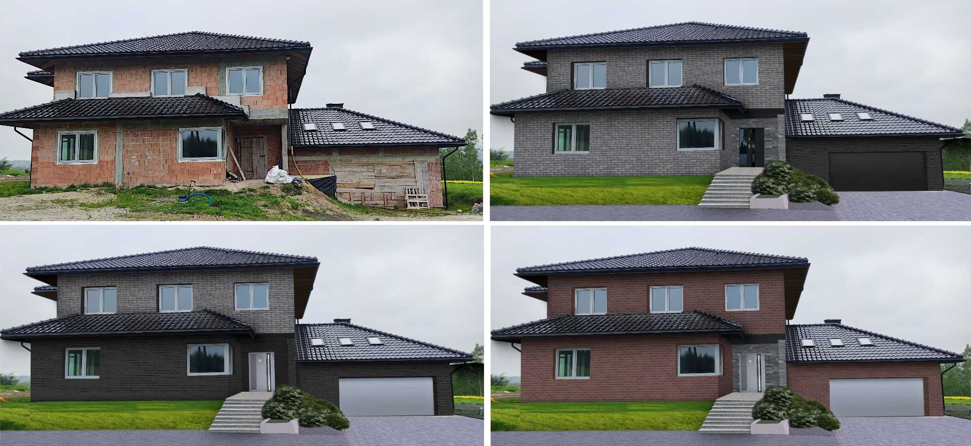 150 zł za ścianę - kilka propozycji - Elewacja,  Projekt elewacji