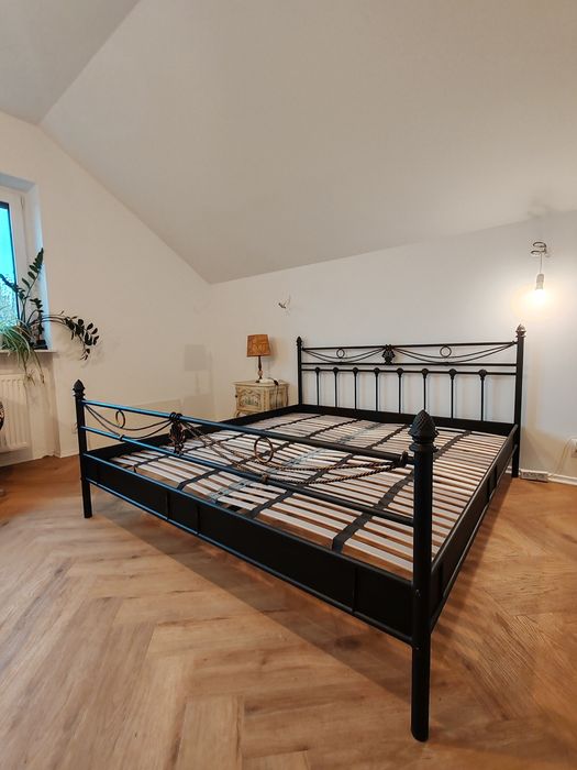 Ciężkie porządne STARE STYLOWE łóżko rama metalowa+stelaź 180x200