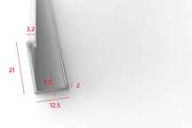 Kątownik, listwa, profil aluminiowy ozdobny - satynowy