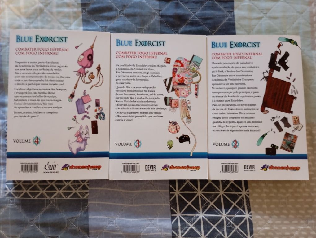 Livros Manga Blue Exorcist volumes 2,3 e 4 a 7€