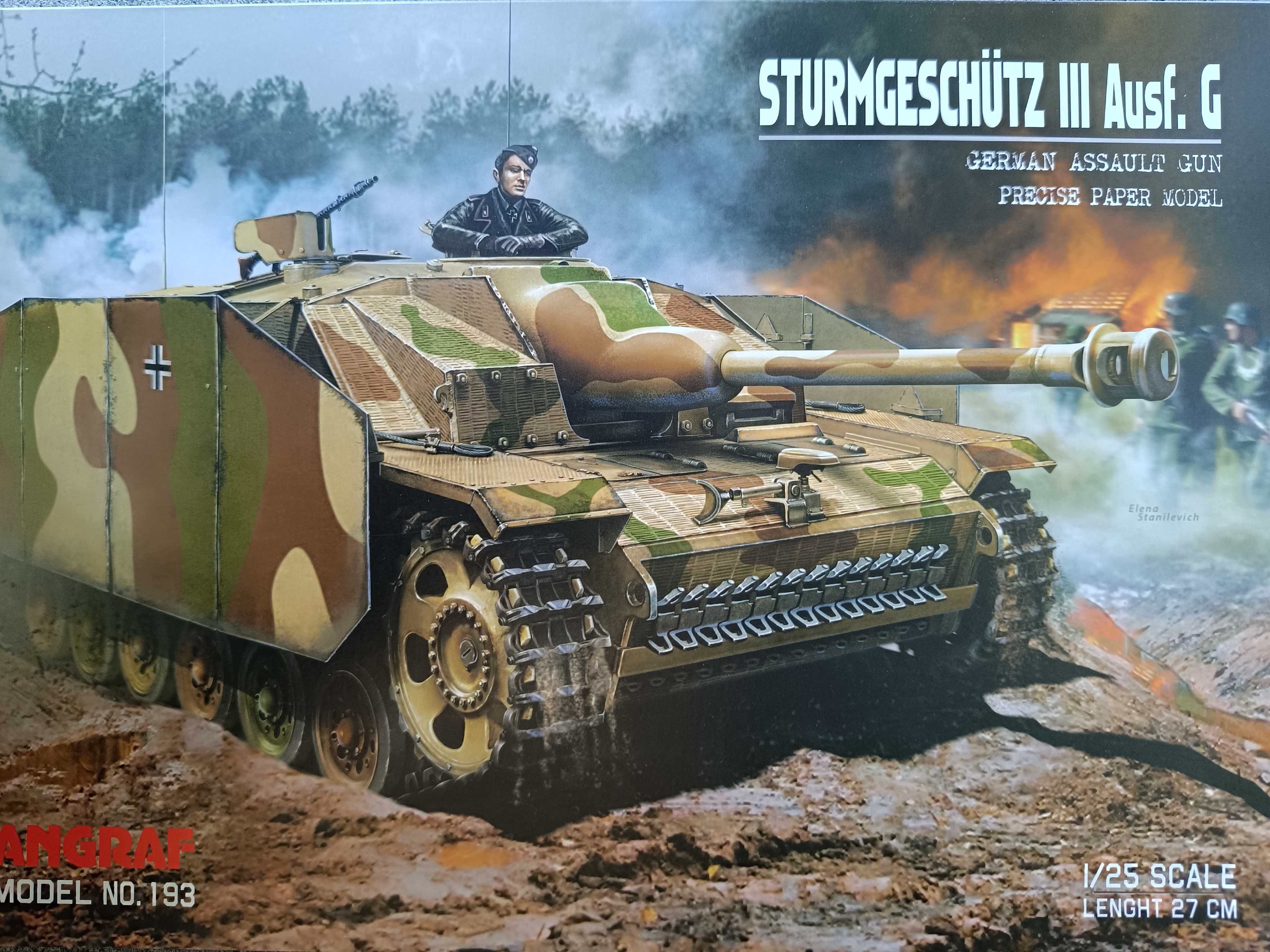 Model kartonowy Angraf 193:  Sturmgeschutz III Aufs. G