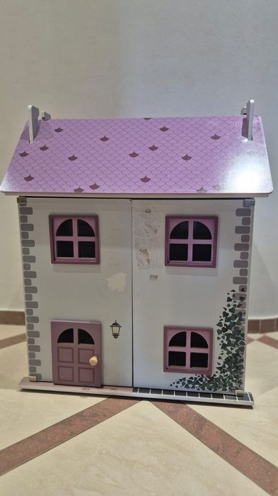 2x - Domek dla lalek duży drewniany - 3 piętra Playtive Lidl