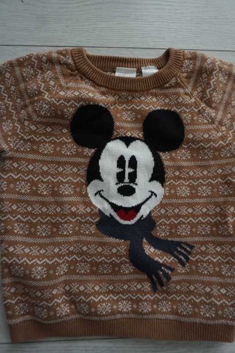 brązowy sweter~ Disney~ h&m r.74 jak nowy