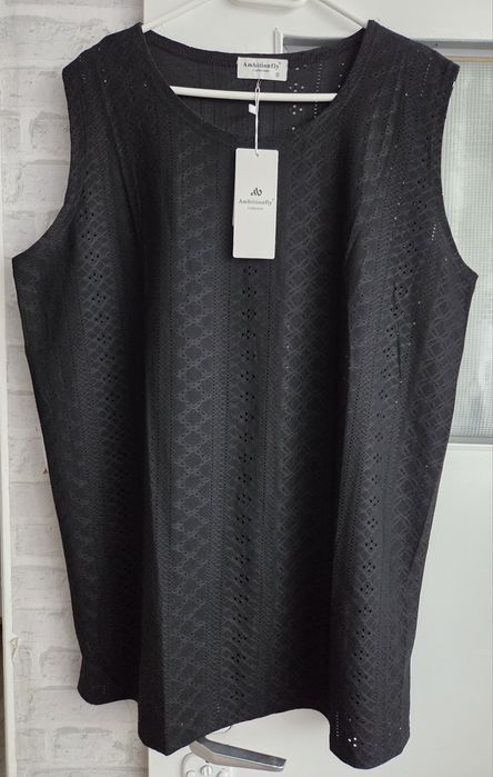 top ażurowy czarny 44 46 nowy z metką