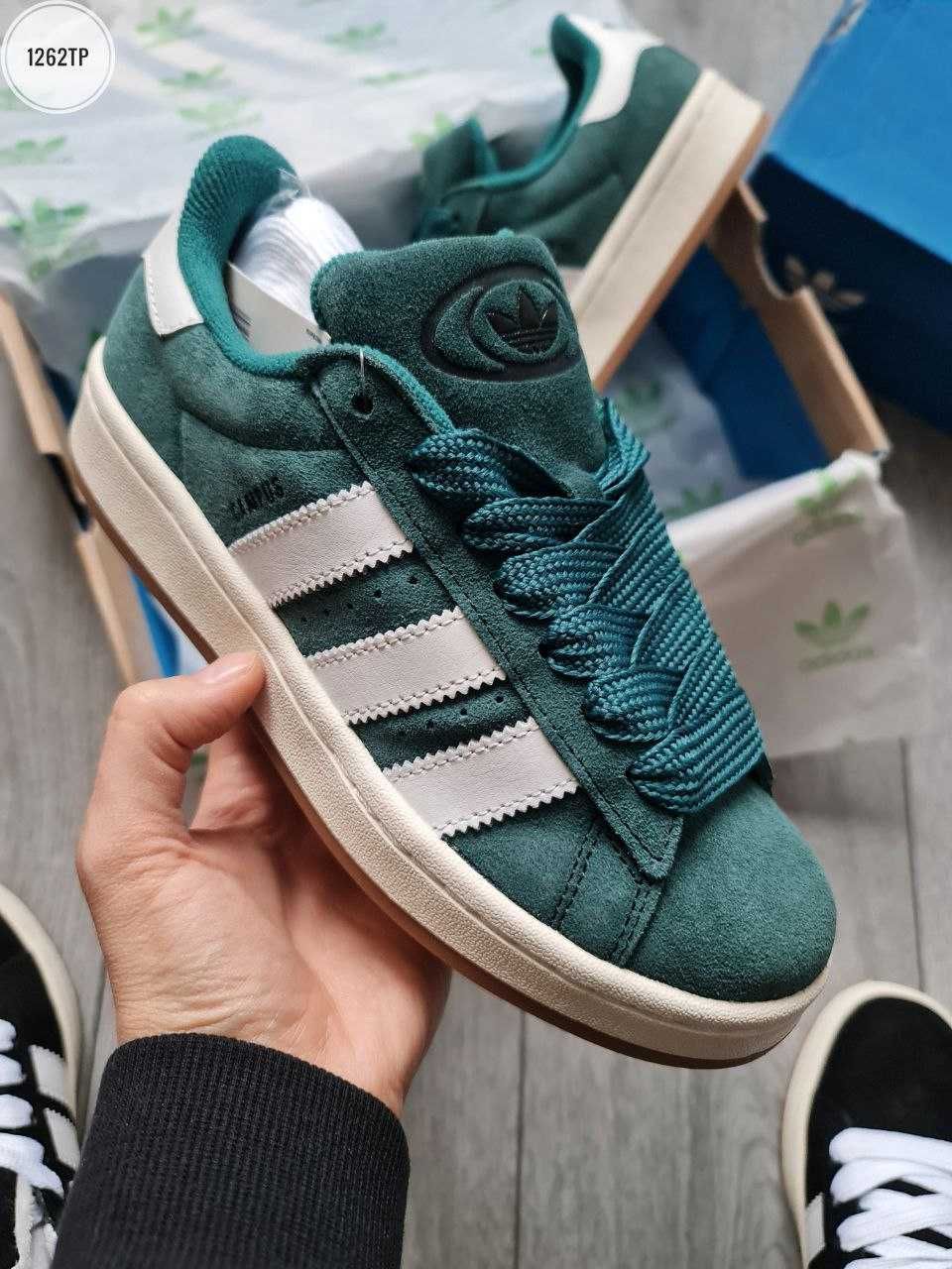 Жіночі кросівки Adidas Campus зелений 1262TP  ТОПОВІ