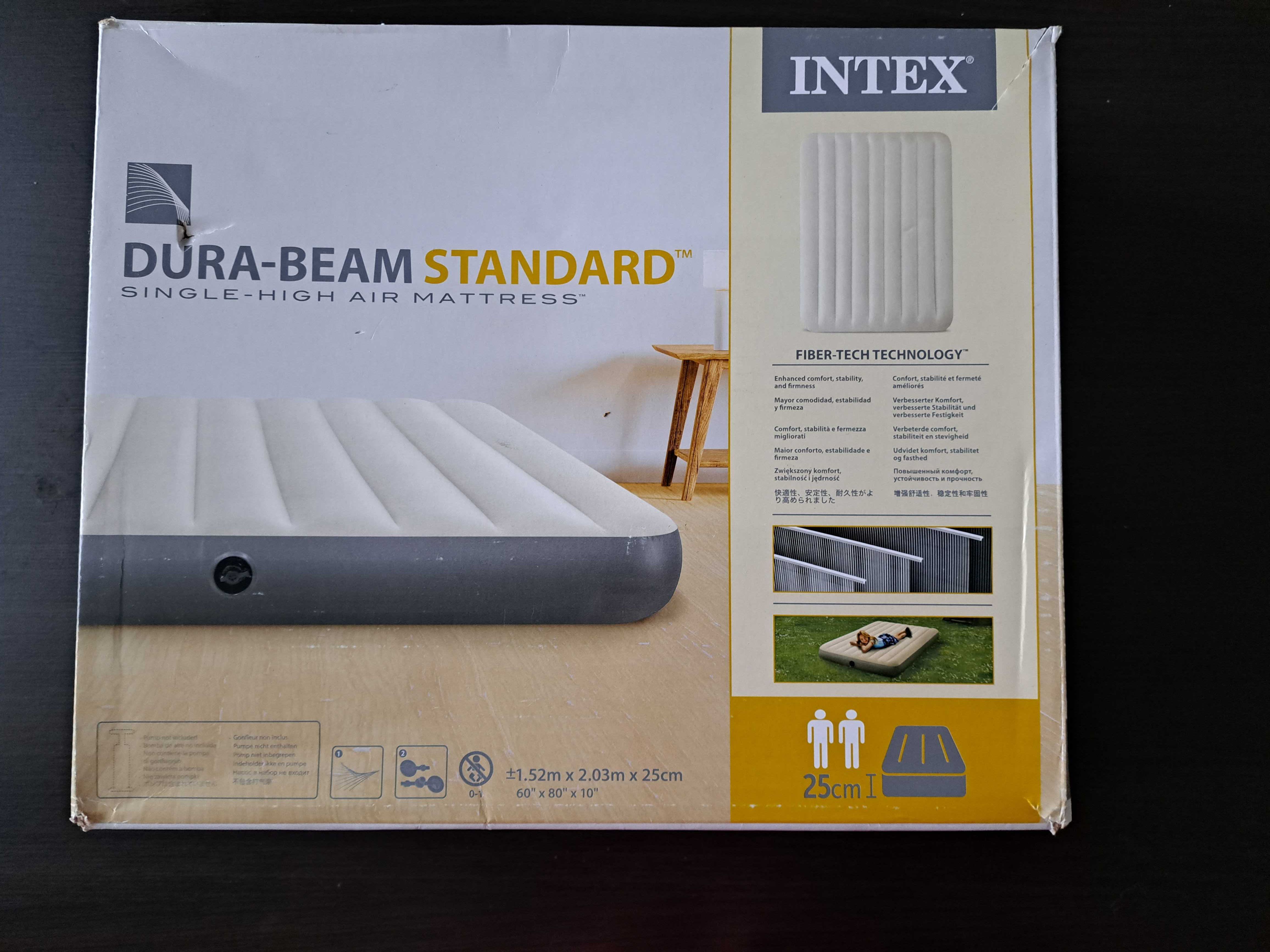 Materac dmuchany Intex Dura-Beam Standard r. 203x152x25 cm 272 kg