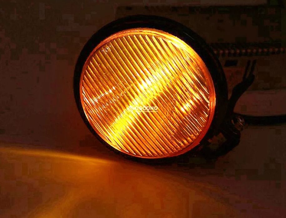 Farol frontal amarelo ou transparente moto cafe racer