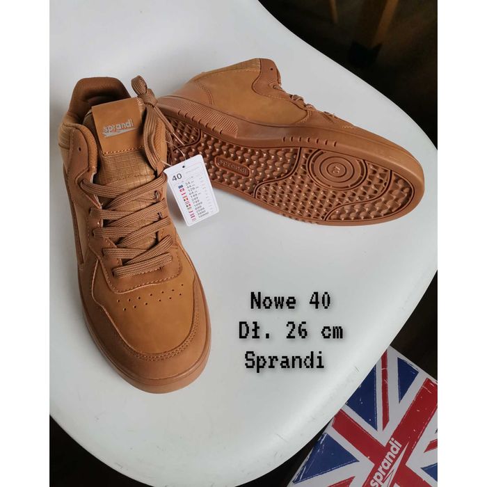 Nowe buty przejsciowe 40 dł 26 cm buty karmelowe Sprandi 40