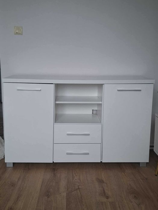 Komoda biała dwudrzwiowa