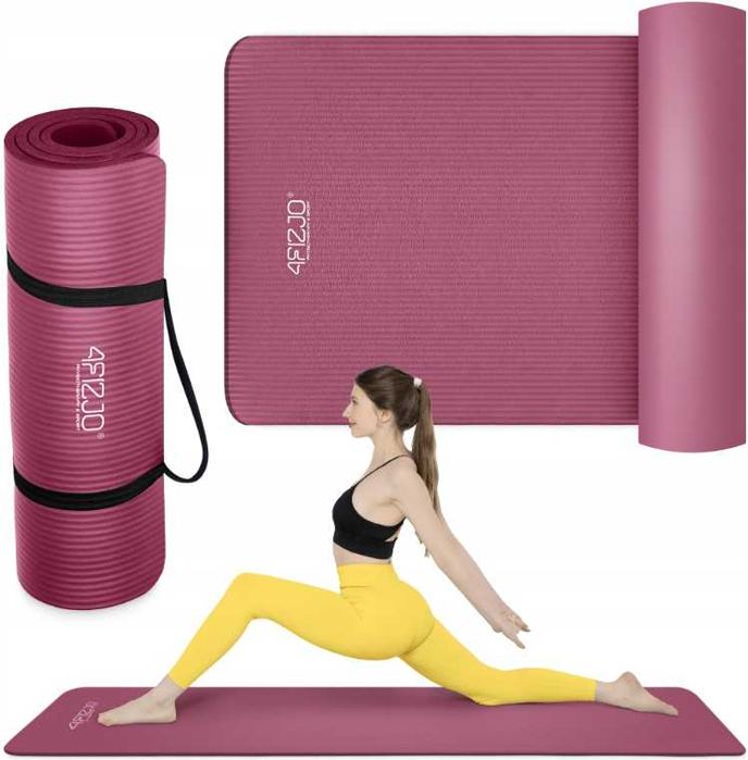 Mata do ćwiczeń 180×60 NBR 4FIZJO Jogi Pilates Aerobiku Cardio 1cm BOR